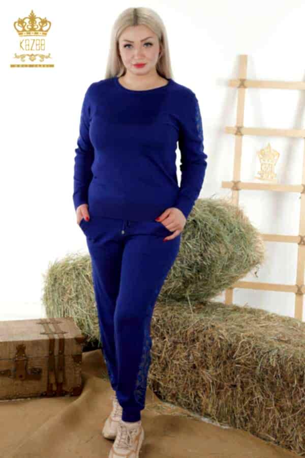 Reel Tekstil - 14GG Üretilen Eşofman Takım Tül Detaylı Taş İşlemeli Kadın Giyim - 16562 | Reel Tekstil