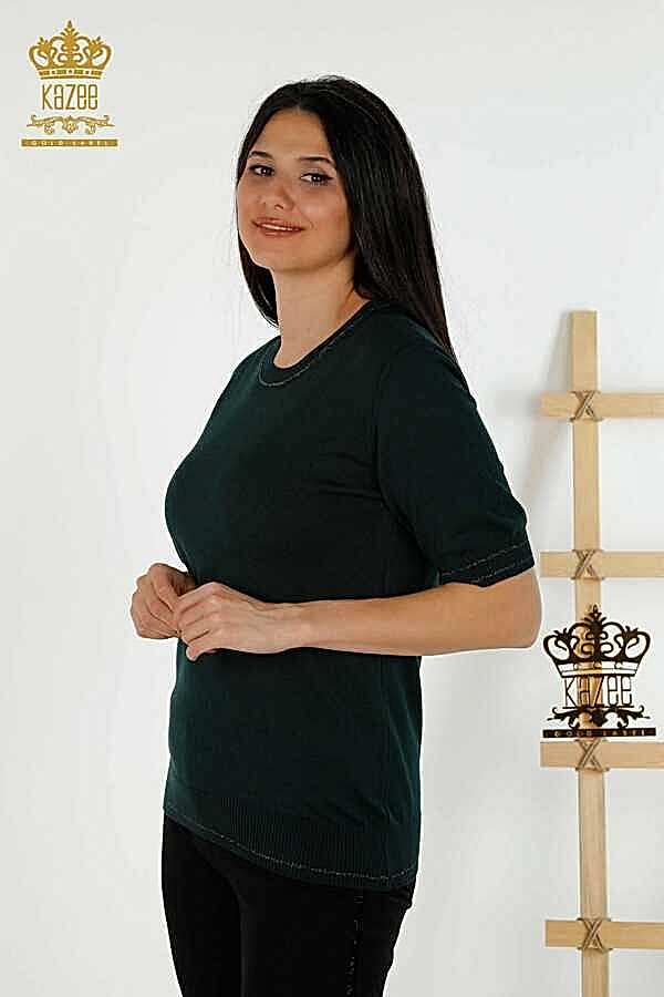 Reel Tekstil - 14GG Üretilen Viskon Elit Triko Bisiklet Yaka Kadın Giyim Üreticisi - 30110 | Reel Tekstil