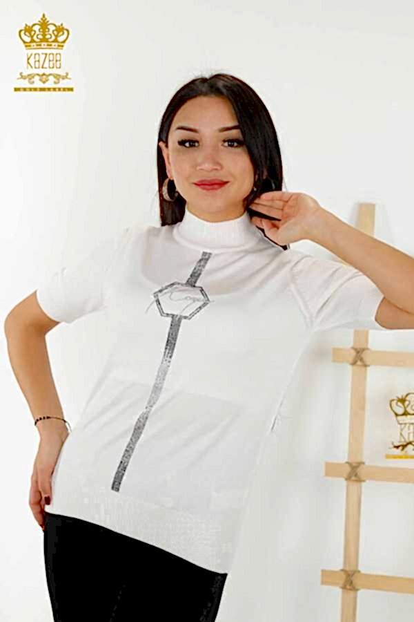 Reel Tekstil - 14GG Üretilen Viskon Elit Triko Taş İşlemeli Amerikan Model Kadın Giyim - 16639 | Reel Tekstil