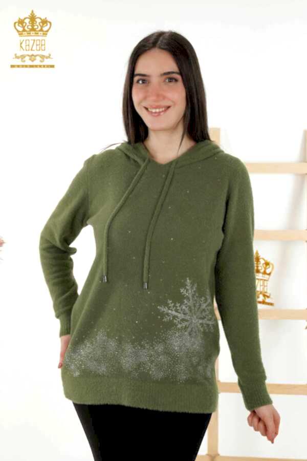 Reel Tekstil - Angora İplikten Üretilen Triko Kapüşonlu Kadın Giyim Üreticisi - 40003 | Reel Tekstil