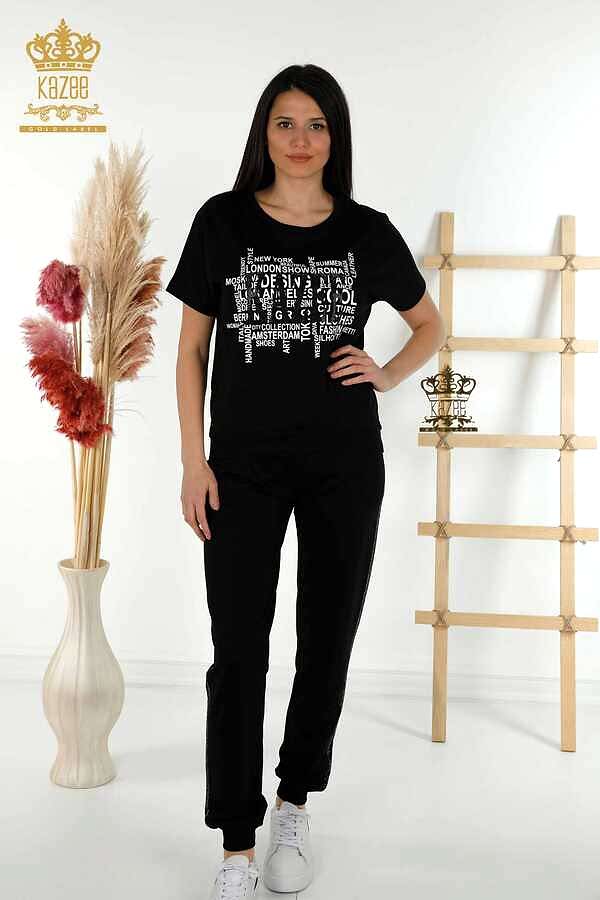 Reel Tekstil - Scuba ve İki İplikten Üretilen Eşofman Takım Bisiklet Yaka Kadın Giyim Üreticisi - 17206 | Reel Tekstil