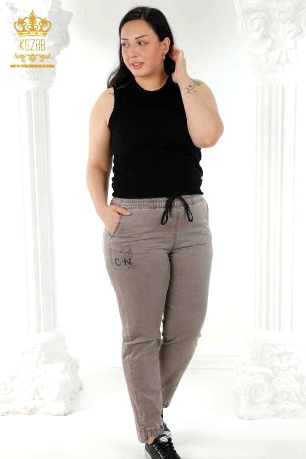 Reel Tekstil - Likra Örmeli İle Üretilen Pantolon Beli Lastikli Kadın Giyim Üreticisi - 3676 | Reel Tekstil