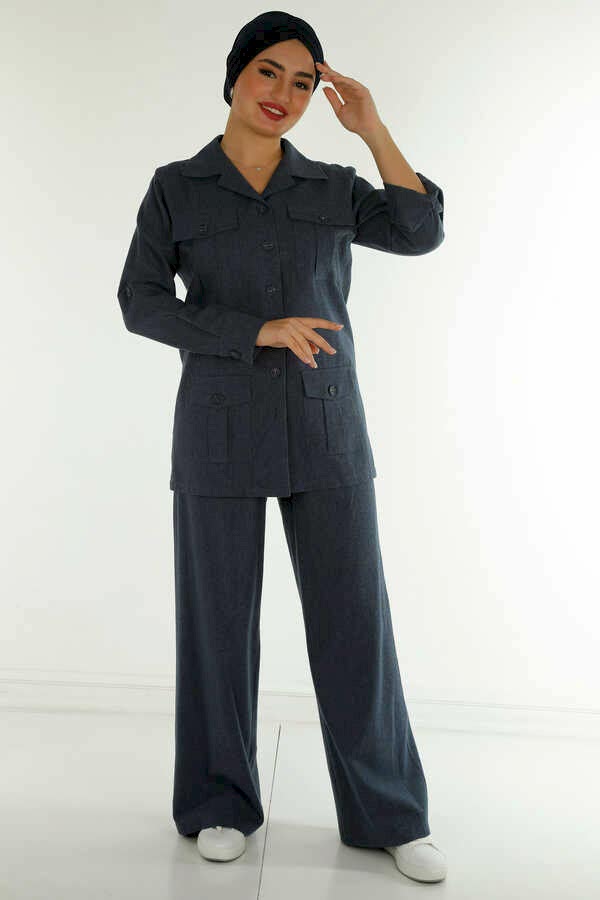 Reel Tekstil - Pamuk Likra Kumaş İle Üretilen Gömlek Pantolon Cepli ve Düğmeli Kadın Giyim Üreticisi - | Reel Tekstil