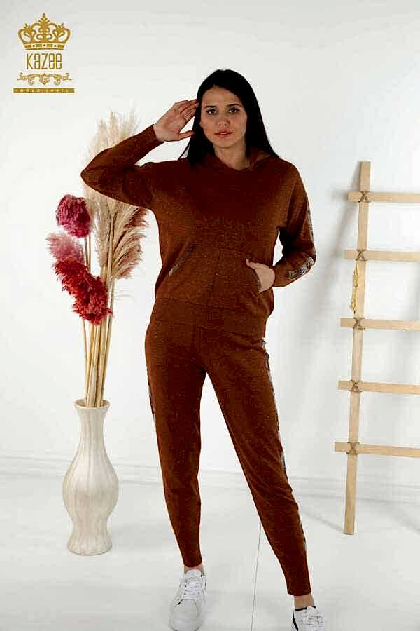 Reel Tekstil - Scuba ve İki İplikten Üretilen Eşofman Takım Kapüşonlu Kadın Giyim Üreticisi - 16669 | Reel Tekstil