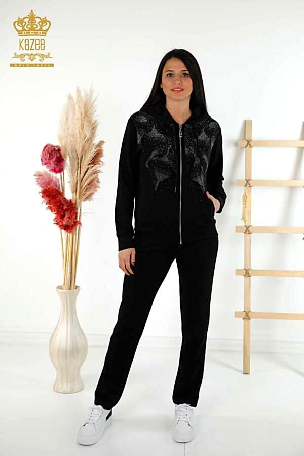 Reel Tekstil - Scuba ve İki İplikten Üretilen Eşofman Takım Kapüşonlu Kadın Giyim Üreticisi - 17441 | Reel Tekstil