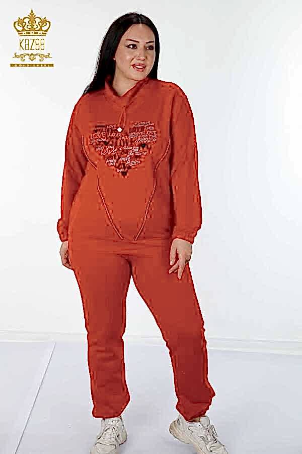 Reel Tekstil - Scuba ve İki İplikten Üretilen Eşofman Takım Cep Taş İşlemeli Kadın Giyim Üreticisi - 17446 | Reel Tekstil